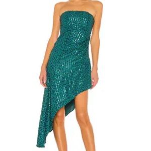 NWT NBD Elegant Teal Strapless Dress